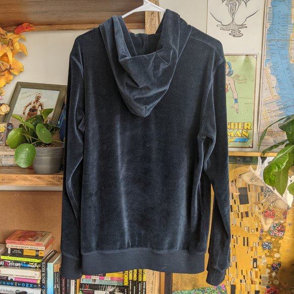 Velvet Teal Hoodie Sweatshirt LOGG H&M Men sz Sm - Picture 5 of 6